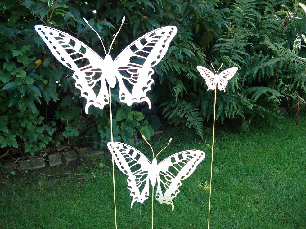 Schmetterling mit Stange Edelstahl