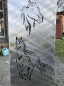 Preview: Feuersäule Pferde-Motiv  AKTION 30x30x120cm