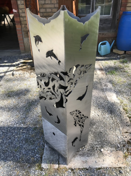 Feuersäule Delfin AKTION 30x30x120cm